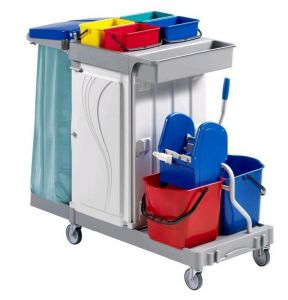 CA1616 Multi-purpose plastic trolley for cleaning 133x68x124h
