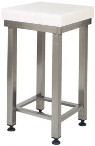 CCP8001 Strain polyethylene 80h stool with tubular steel. 50x50x880 h 