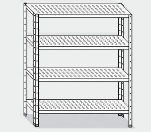 EU78263-06 estante con 4 estantes perforados ECO cm 60x30x180h