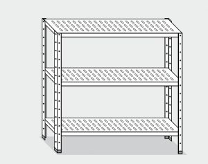 EU78463-06 estante con 3 estantes perforados ECO cm 60x30x150h