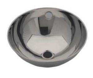 LX1200 Lavabo circolare bordo arrotolato in acciaio inox 360X370X155 mm -LUCIDO- 