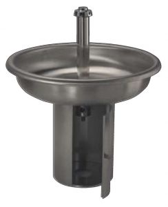 LX1590 Stainless steel circular washbasin with 6 support base stations diam.1000x800 mm