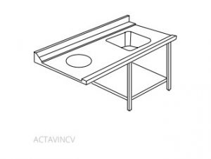 ACTAVINCVDX Tavolo entrata cernita destra con vasca con alzatina 1210x780 per lavastoviglie LAPI50C e LAPI50CPL