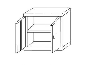 IN-Z.694.16 Mueble Bajo de Almacenamiento con 2 Puertas de Zinc Plastificado 60x40x80 H