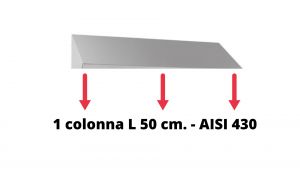 Toit incliné pour classeur en acier inoxydable AISI 430 avec 1 colonne L 50 cm.