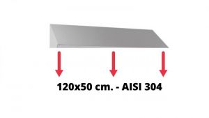 Toit incliné en acier inoxydable AISI 304 dim. 120x50cm. pour armoire IN-690.12.50