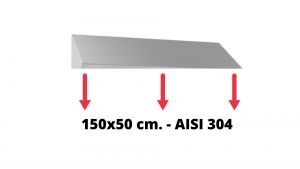 Toit incliné en acier inoxydable AISI 304 dim. 150x50cm. pour armoire IN-690.15.50