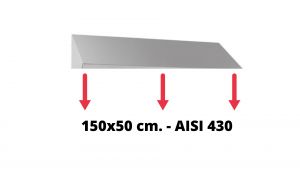 Toit incliné en acier inoxydable AISI 430 dim. 150x50cm. pour armoire IN-690.15.50.430