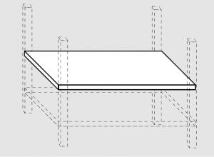 Mesas con estantes intermedios sobre patas EUR 70x60 cm