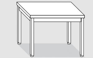 EUG2106-05 table sur pieds ECO 50x60x85h cm - plateau lisse