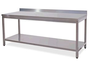 EUG2316-04 table sur pieds ECO 40x60x85h cm - plateau avec dosseret - étagère inférieure