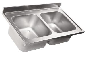 LV6006 Top sink Aisi304 stainless steel dim.1000X600 2 bowls