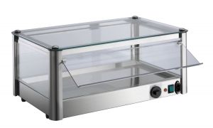 VKB51R 1-deck hot counter display cabinet in stainless steel sheet