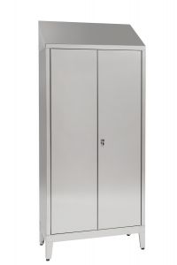 IN-694.02.430 2-door 2-door Aisi 430 stainless steel dressing cabinet with dirty / clean partition. 95X40X215H