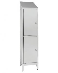 IN-694.09.430 Multi-storey cupboard in stainless steel Aisi 430 2-seater 2-door with dirty / clean partition Cm. 50X40X2