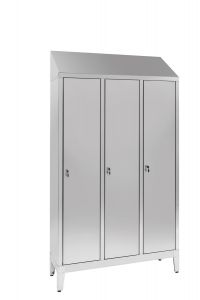 IN-S50.694.00.430 3-door 3-seater Aisi 430 stainless steel dressing cabinet with dirty / clean partition Cm. 120X50X215H