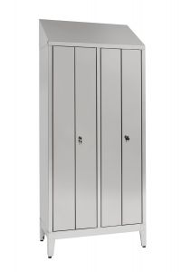 IN-S50.694.08 2-seater locker room in stainless steel Aisi 304 with 4 doors Cm. 95X50X215H