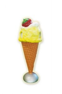 EG010 Fragolato Gettacarte - Gettacarte pubblicitario 3D per gelateria altezza 166 cm