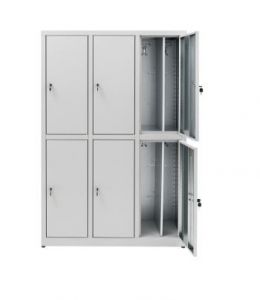 IN-Z.694.07 Dressing Cabinet 6 Doors Overlapped plasticized zinc - 120x 40x180 H