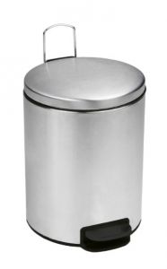 T112035 Polished stainless steel Pedal bin with silent closing lid 3 liters
