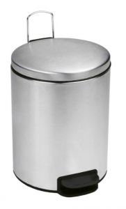 T112059 Brushed stainless steel Pedal bin with silent closing lid 5 liters