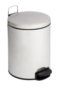 T112125 Polished stainless steel Pedal bin with silent closing lid 12 liters