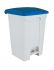 T115455 White Plastic pedal bin Blue lid 45 liters 