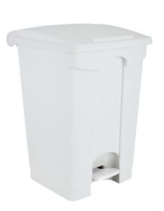 T115700 White Plastic pedal bin 70 liters (Pack of 3 pieces)
