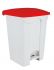 T115757 White Plastic pedal bin Red lid 70 liters 