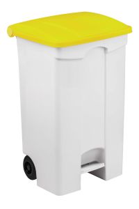 T101450 White Plastic pedal bin 45 liters (multiple 3 pcs)