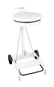 T601042 White steel Wheeled pedal operated sack holder