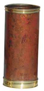 T700103 Paragüero cilíndrico de cobre quemado con bordes de latón