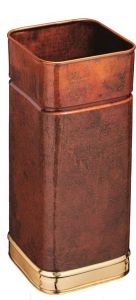 T700107 Paragüero cuadrado de cobre quemado con bordes de latón