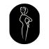 T719912 Plaque pictogramme aluminium noir Toilettes Femme