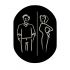 T709901 Placa pictograma aluminio negro Baños Hombres y Mujeres