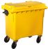 T766641 Yellow Plastic waste container for outdoor on 4 wheels 660 liters