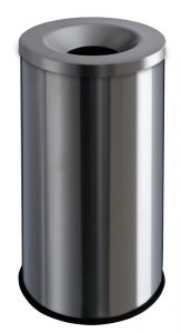 T770020 Brushed stainless steel fireproof paper bin 90 liters