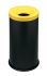 T770026 Fireproof paper bin Black steel with yellow colored lid 90 liters