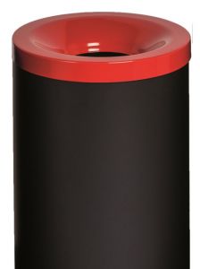 T770027 Gettacarte antifuoco corpo metallo nero coperchio Rosso 90 litri
