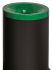 T770028 Corbeille à papier anti-feu métal noir avec couvercle Vert 90 litres