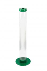 T774500 Conteneur transparent cylindrique pour déchets différenciés base/couverture verte