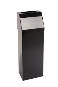 T790457 Waste bin with ashtray Push opening Black 50 liters