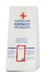 Igienic paper bags for sanitary towels. Box of 200. Size: 12 x 28 cm