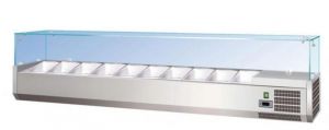 G-RI14033V - Vetrina portaingredienti refrigerata statica in acciaio inox per bacinelle gastronorm